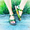 Paros Sandal (Metallic Green) 