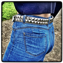 Studded Belt Pyramid (White) 