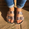 Two Strap Sandal (Pewter) 