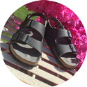 Three Strap Sandal (Black) 