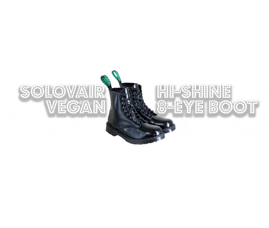 Solovair Vegan Hi-Shine 8 Eye Boot