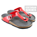 Toe Post Sandal (Metalic Red)